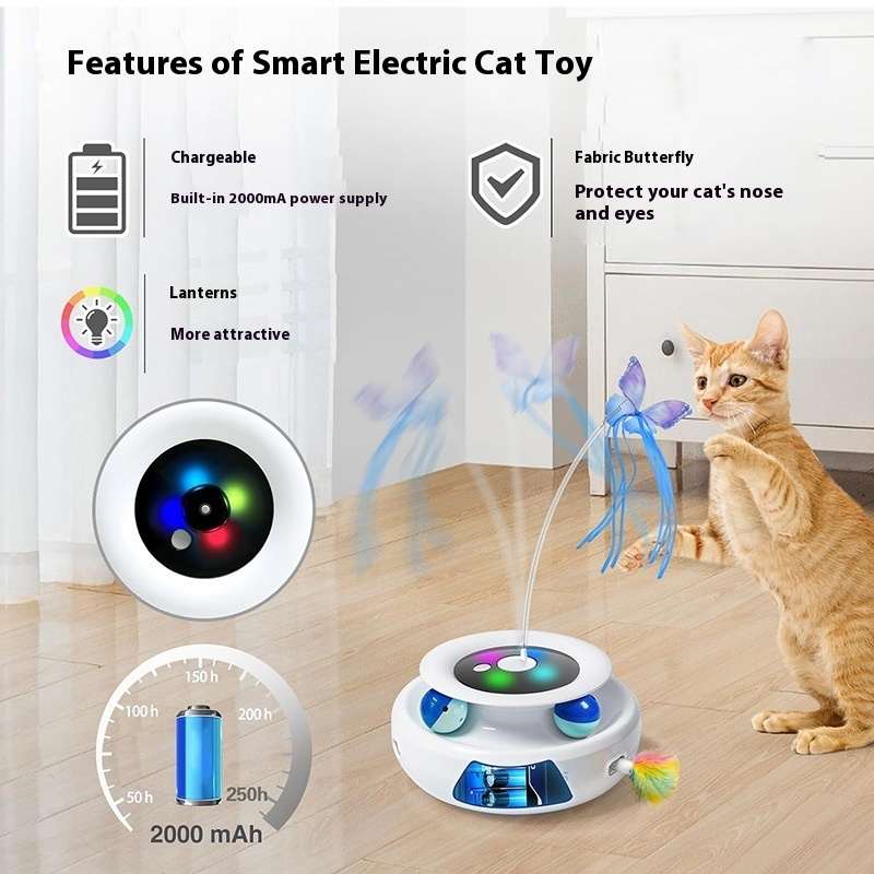 Funny Cat Game Turntable Self-Hi Pet Electric Cat Toy - Image 5