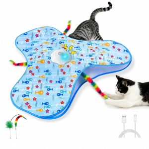 Interactive Cat Toys For Indoor Cats, Hide And Seek, 3 Smart Modes, 1200mAh Touch Activated,  Auto Sleep Wake, Realistic Mouse Sounds, Double-Tap Mute, Moving Plush Tail