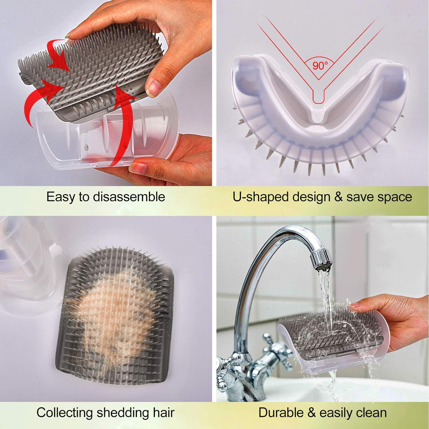Cat Self Groomer Arch Self Cleaning Slicker Brush Upgraded Cat Brushes Wall Corner For Shedding Grooming, Softer Massager Comb Interactive Toy For Short Long Haired Dog Kitten Puppy - Image 7